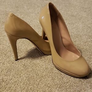 Vince Camuto Nude Patent Platform Pumps Sarika